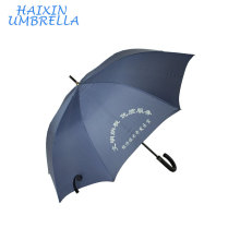 Proveedor China Produto promocional Strong Shale J Handle Azul marinho Guarda-chuva de golfe em linha reta com logotipo impressão fornecedor chinês